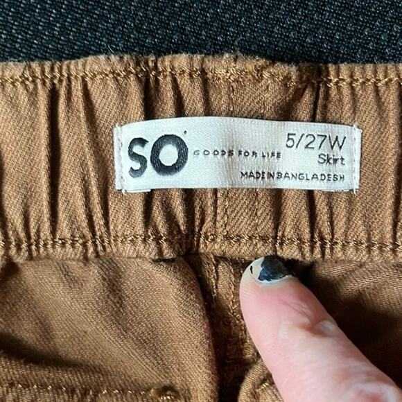 SO khaki cargo mini skirt sz 5/27 gorpcore 90s retro classic hipster preppy - Picture 5 of 7